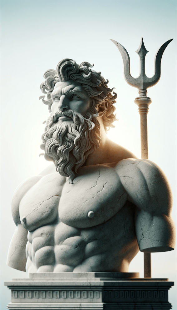 Realistic Stone Image of  Poseidon