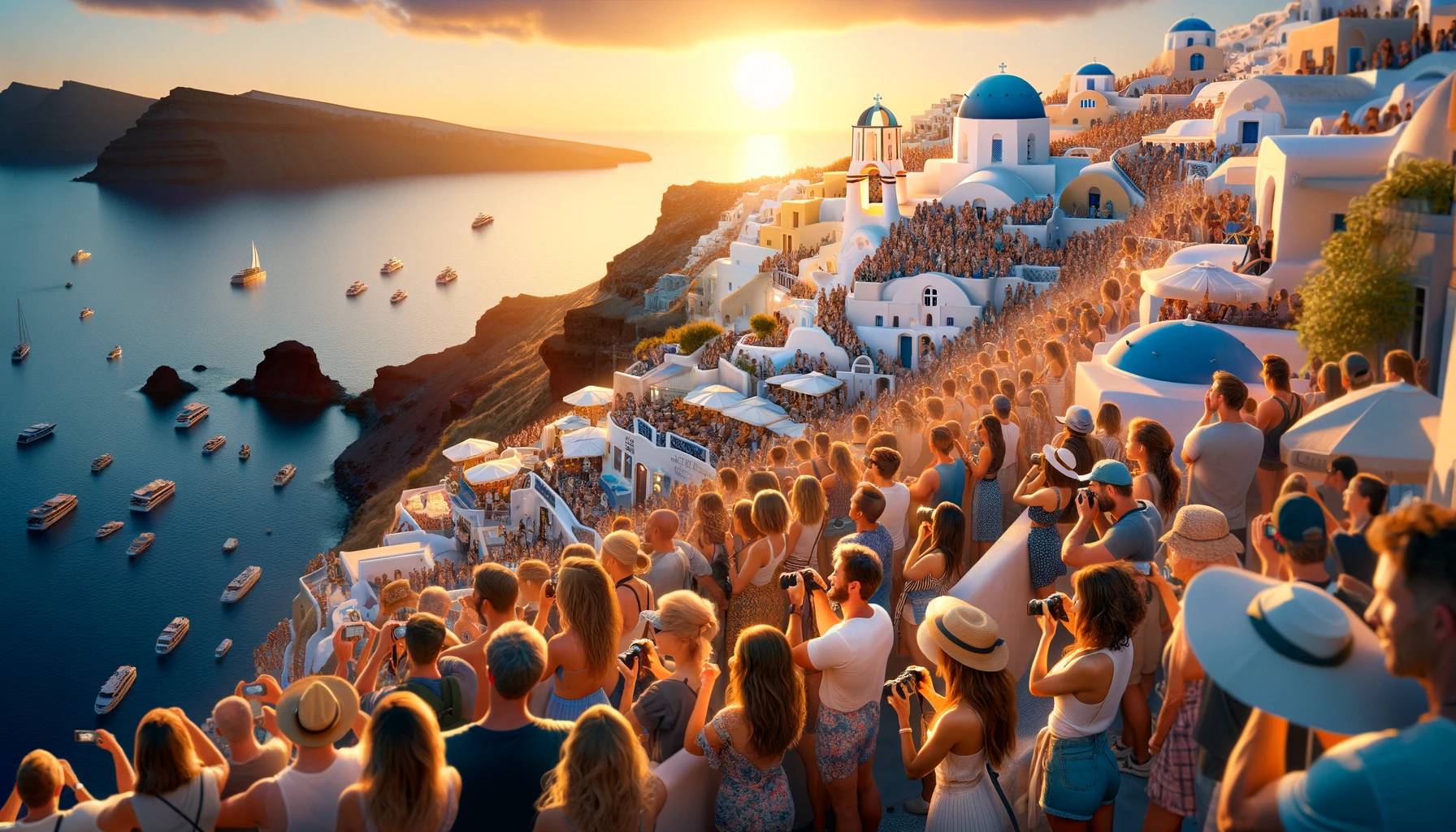 Santorini unveiled by the colors of sunset